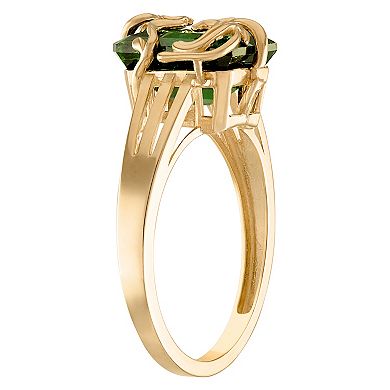 Tiara 10k Gold Chrome Diopside Medusa Ring