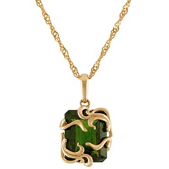 Tiara 10k Gold Chrome Diopside Medusa Pendant Necklace