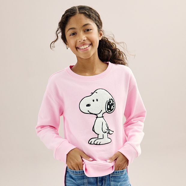 Pink best sale snoopy sweatshirt