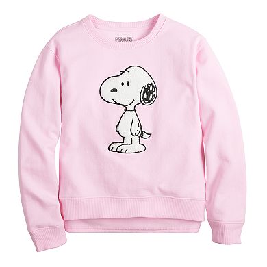 Girls 7-16 Peanuts Snoopy Hi-Lo Chenille Graphic Sweatshirt