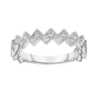 Diamaison 10k White Gold 1/4 Carat T.W. Diamond Band Ring