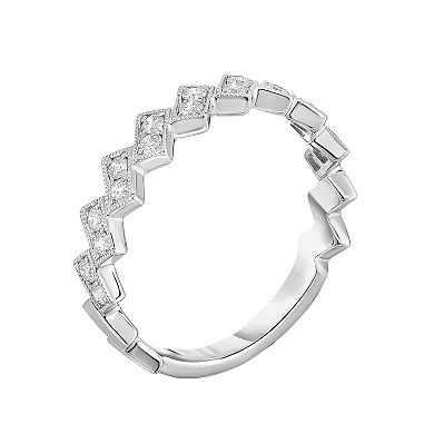 Diamaison 10k White Gold 1/4 Carat T.W. Diamond Band Ring