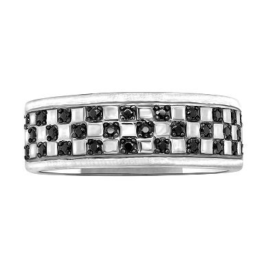 Diamaison Men's 14k White Gold 1/4 Carat T.W. Diamond Ring