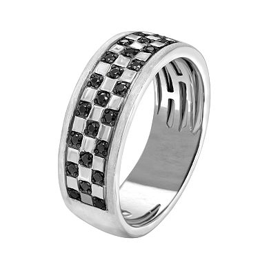 Diamaison Men's 14k White Gold 1/4 Carat T.W. Diamond Ring