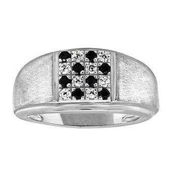 Diamaison Men's 14k White Gold 1/3 Carat T.W. Diamond Ring