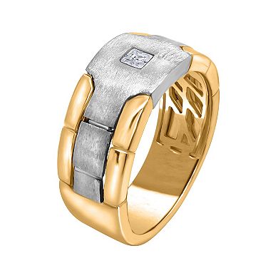 Diamaison Men's Two-Tone 14k Gold 1/5 Carat T.W. Diamond Ring