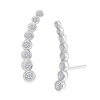 10k White Gold 3/8 Carat T.W. Diamond Journey Stud Earrings
