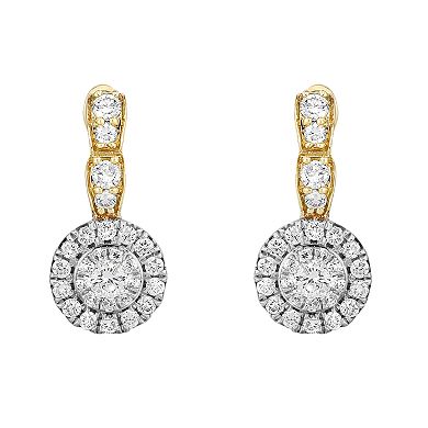 Diamaison Two Tone 14k Gold 5/8 Carat T.W. Diamond Earrings