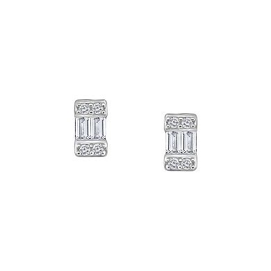 Diamaison 10k White Gold 1/5 Carat T.W. Diamond Earrings