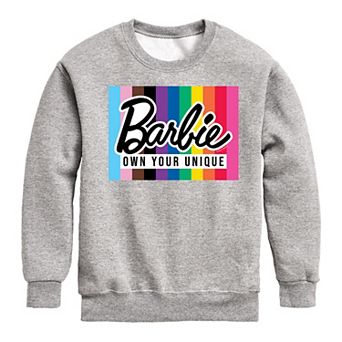Boys 8-20 Barbie® Own Your Unique Rainbow Logo Crew Fleece Sweatshirt