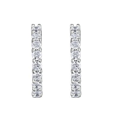 Diamaison 14k White Gold 2 Carat T.W. Diamond Hoop Earrings