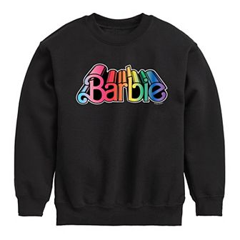 Boys 8-20 Barbie® 3D Rainbow Logo Crew Fleece Sweatshirt