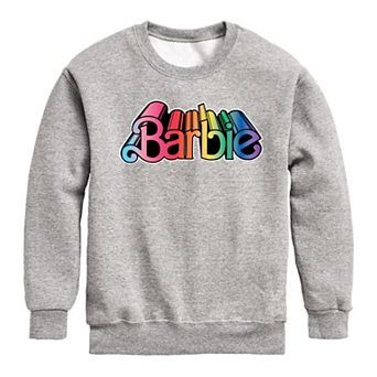 Boys 8-20 Barbie® 3D Rainbow Logo Crew Fleece Sweatshirt