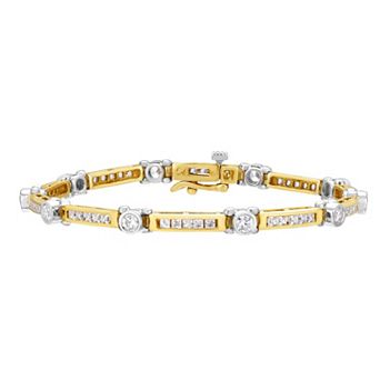 Two Tone 14k Gold 3 Carat T.W. Diamond Bracelet