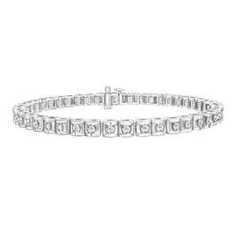 14k White Gold 3/4 Carat T.W. Diamond Bracelet