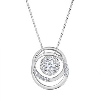 Diamaison 1/4 Carat T.W. Diamond 10k White Gold Pendant Necklace