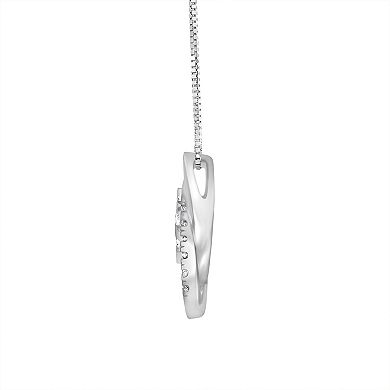 Diamaison 1/4 Carat T.W. Diamond 10k White Gold Pendant Necklace