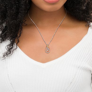 Diamaison 1/4 Carat T.W. Diamond 10k 3-Tone Gold Pendant Necklace