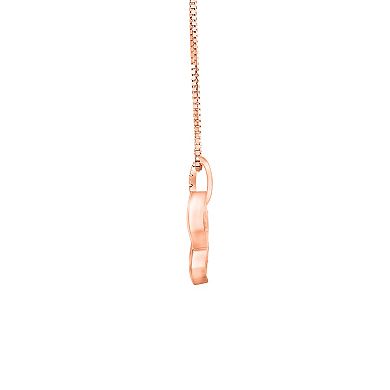 Diamaison 1/3 Carat T.W. Diamond 10k Pink Gold Pendant Necklace