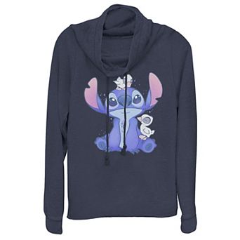 Disney's Lilo & Stitch Juniors' St. Patty's Lucky Duck Portrait Cowlneck Graphic Lightweight Long Sleeve