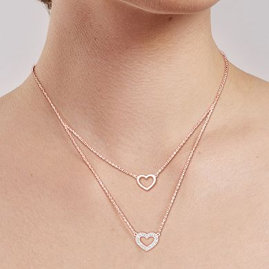 Diamaison 10k Pink Gold 1/5 Carat T.W. Diamond Pendant Necklace