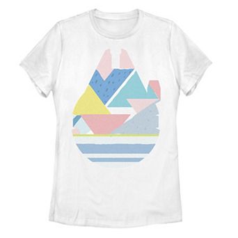 Juniors' Star Wars Spring Colors Pattern Millennium Falcon Graphic Tee
