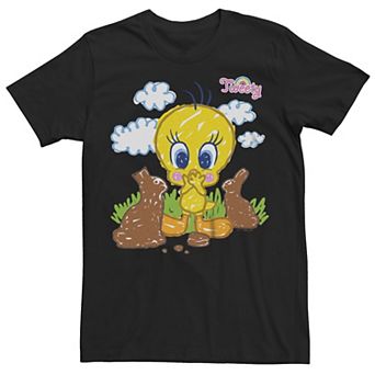 Juniors' Looney Tunes Tweety Ate Chocolate Bunnies Boyfriend Tee