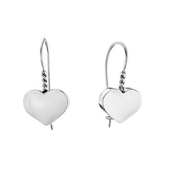 Athra NJ Inc Sterling Silver Wire Heart Drop Earrings