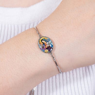Athra NJ Inc Sterling Silver Dried Flowers Adjustable Bracelet