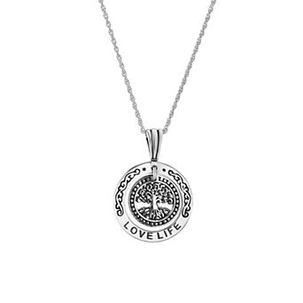 Athra NJ Inc Sterling Silver Inspirational Tree Pendant Necklace