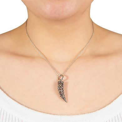 Athra NJ Inc Sterling Silver Artisan Horn Pendant Necklace