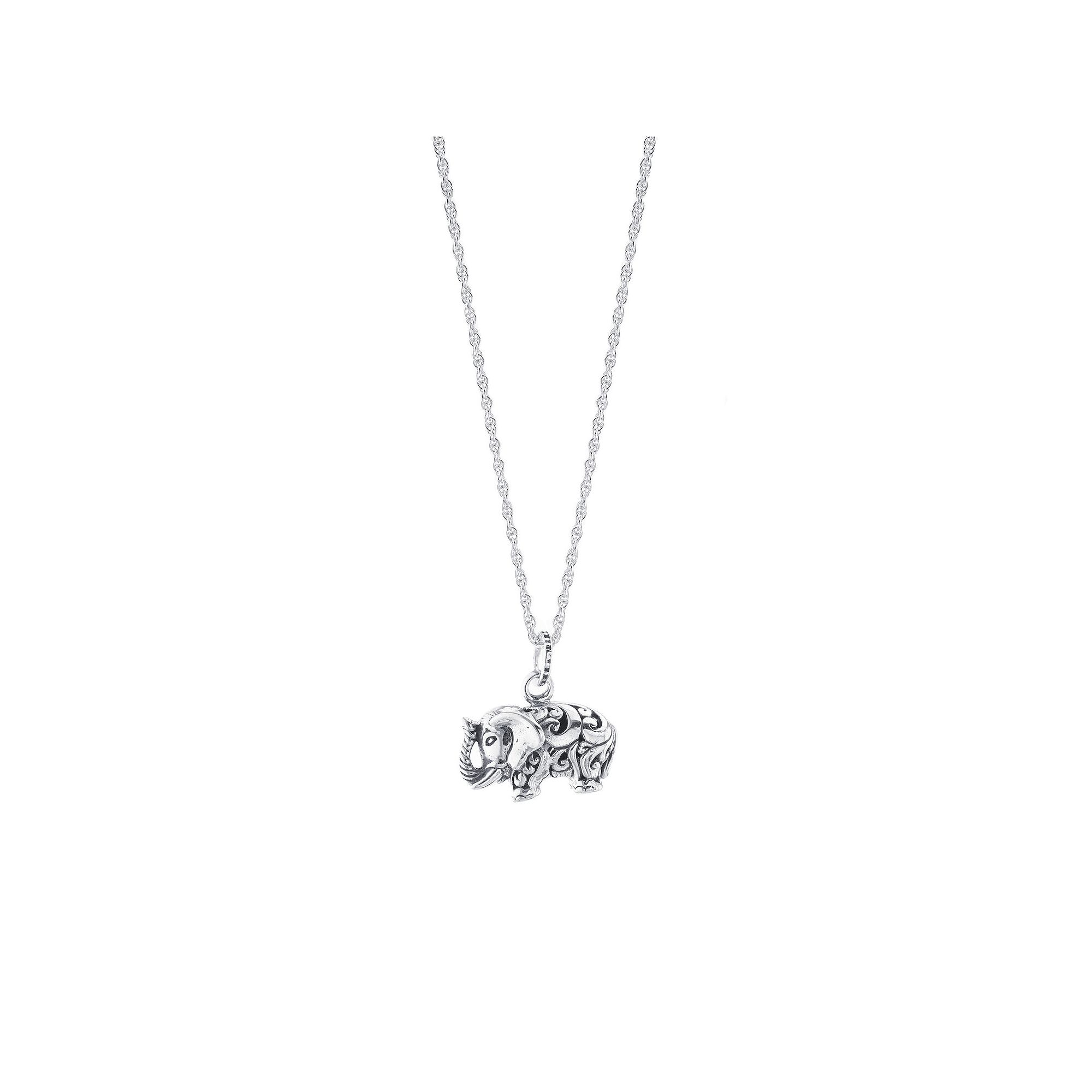 Athra NJ Inc Sterling Silver Filigree Elephant Pendant Necklace, Womens, 