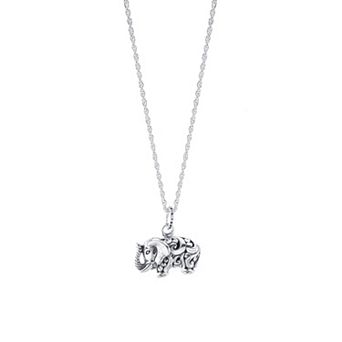 Athra NJ Inc Sterling Silver Filigree Elephant Pendant Necklace