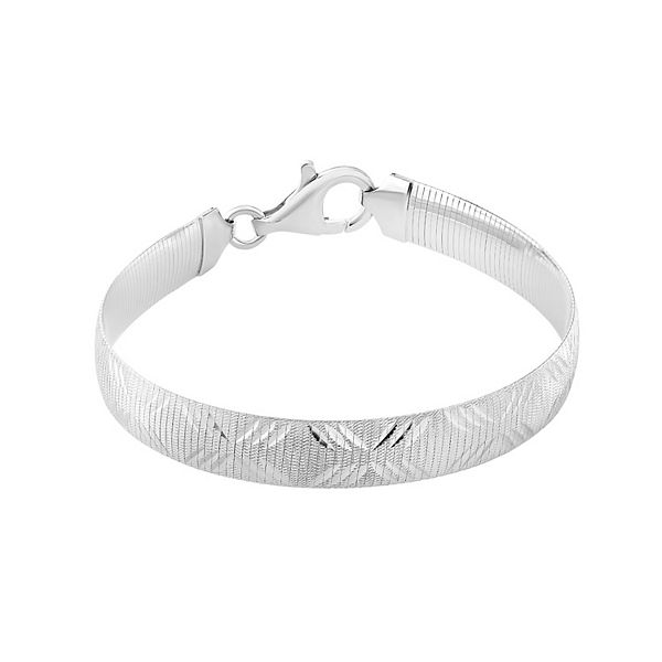 Athra NJ Inc Sterling Silver Textured Omega Bracelet