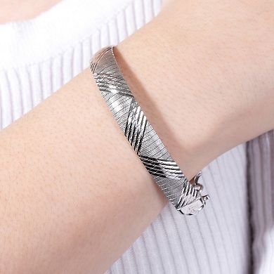 Athra NJ Inc Sterling Silver Textured Bracelet