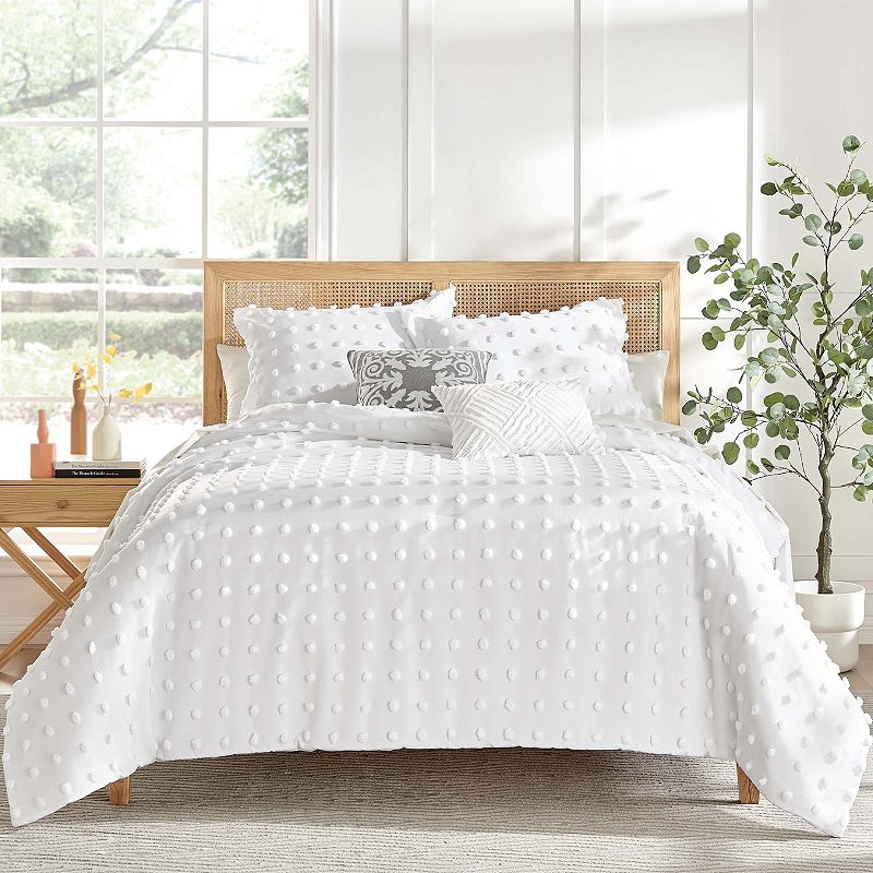 68754446 Levtex Home White Pom Pom Comforter Set with Shams sku 68754446