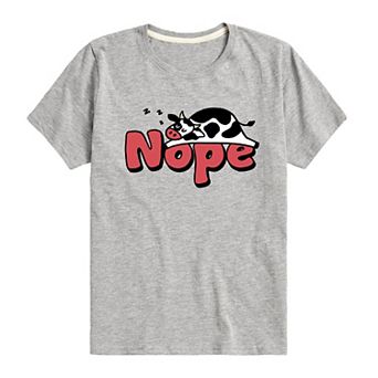 Boys 8-20 Nope Sleeping Cow Graphic Tee