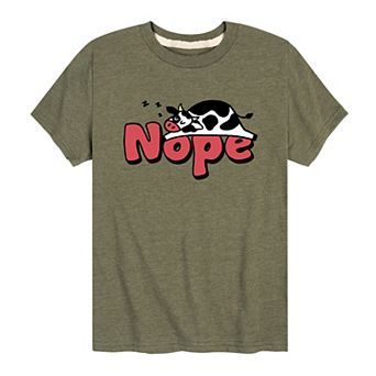Boys 8-20 Nope Sleeping Cow Graphic Tee