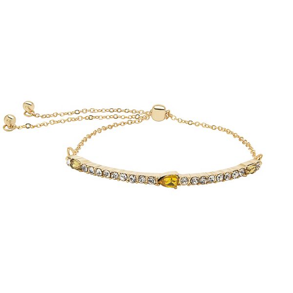 LC Lauren Conrad Simulated Birthstone Crystal Adjustable Bracelet