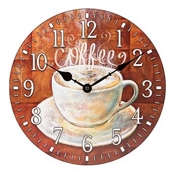 La Crosse Technology 12 in Round Coffee Décor Analog Quartz Wall Clock