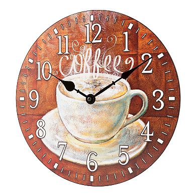 La Crosse Technology 12-in. Round Coffee Décor Analog Quartz Wall Clock