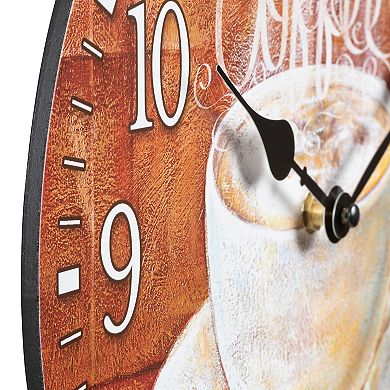 La Crosse Technology 12-in. Round Coffee Décor Analog Quartz Wall Clock