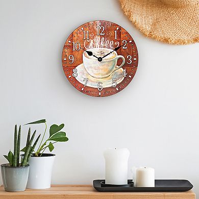 La Crosse Technology 12-in. Round Coffee Décor Analog Quartz Wall Clock