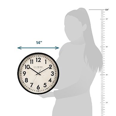 La Crosse Technology 14-in. Ellis Quartz Analog Wall Clock