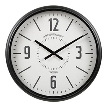La Crosse Technology 16 in Sullivan Black Industrial Quartz Analog Wall Clock