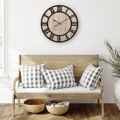 La Crosse Technology 19.7-in. Harper Wood Quartz Analog Wall Clock