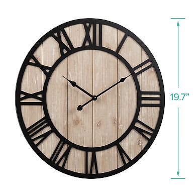 La Crosse Technology 19.7-in. Harper Wood Quartz Analog Wall Clock