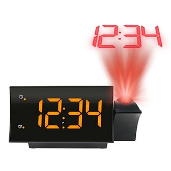 La Crosse Technology Curved LED Projection Alarm Clock with Radio