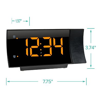 La Crosse Technology Curved LED Projection Alarm Clock with Radio
