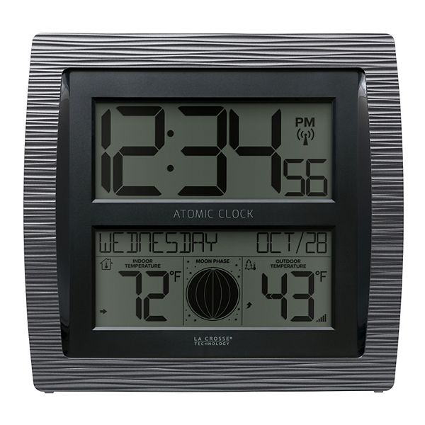 La Crosse Technology Curved Atomic Digital Clock with Temperature